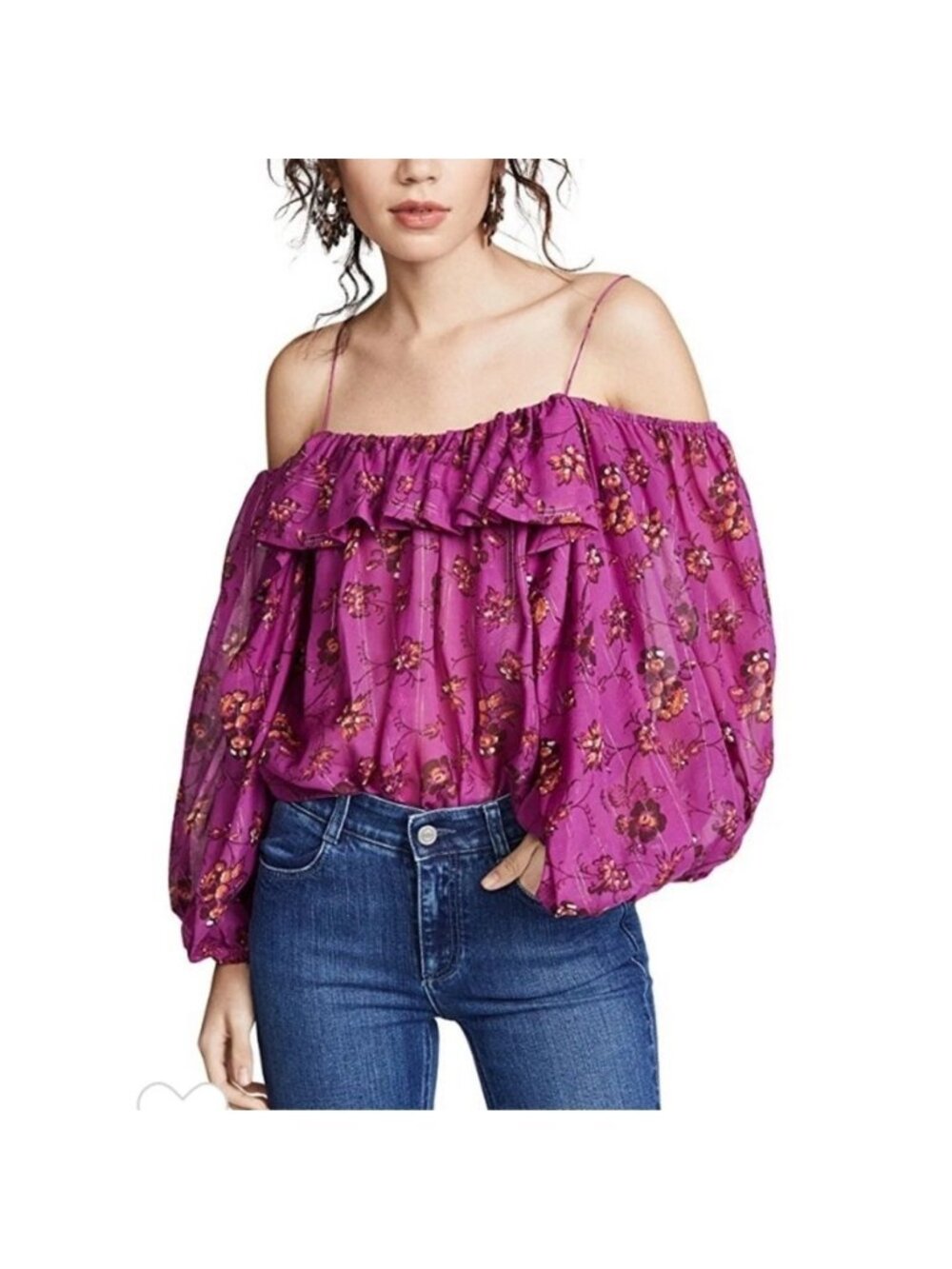 Ulla Johnson Coline Blouse Magenta top Sz 0